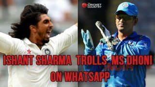 MS Dhoni trolled by Ishant Sharma on WhatsApp!